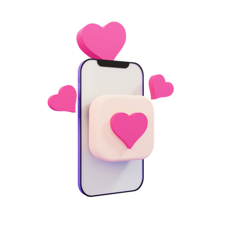Chat de amor en línea  3D Illustration