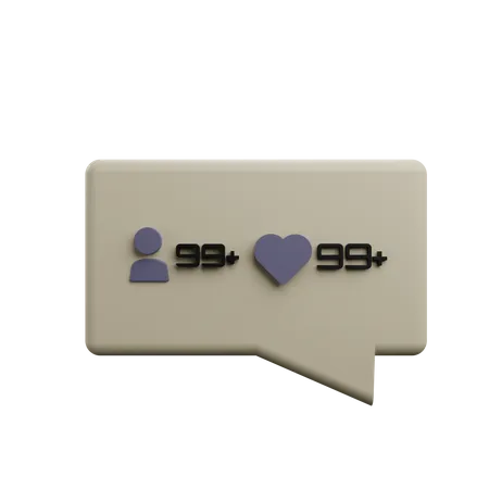 3 D Renderizado Bubble Chat Amor Con Fondo Transparente 3D Icon