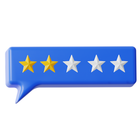 Chat de comentarios de dos estrellas  3D Icon