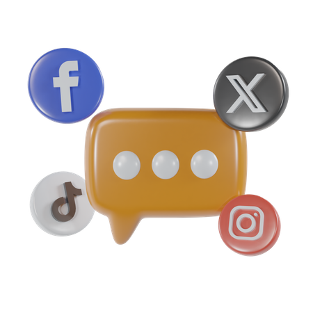 Bate-papo nas redes sociais  3D Icon