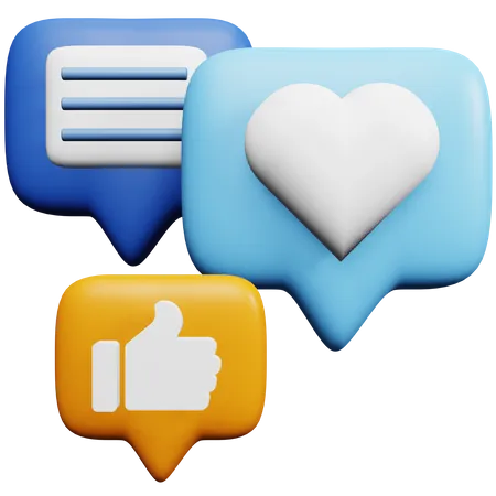 Chat de redes sociales  3D Icon