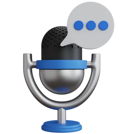 Microfono De Renderizado 3 D Con Icono De Chat Aislado 3D Icon