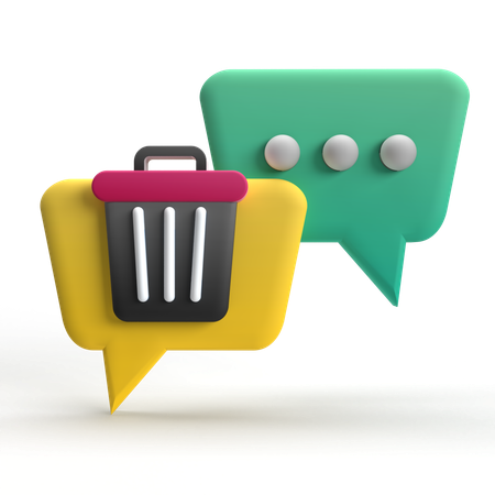 Chat Delete  3D Icon