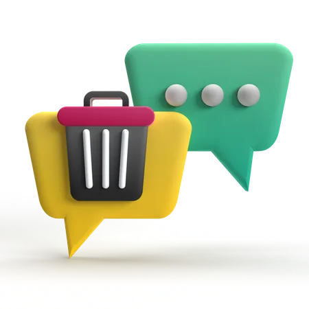 Chat Delete  3D Icon