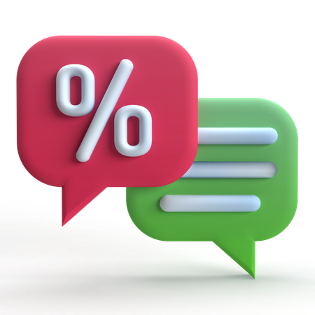 Chat Discount  3D Icon