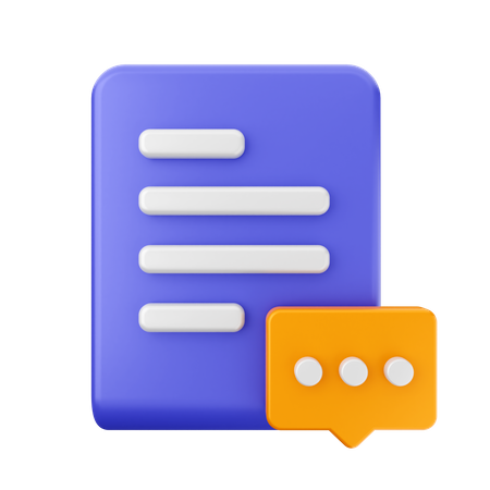 Chat Document  3D Icon
