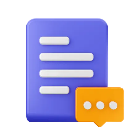 Chat Document  3D Icon
