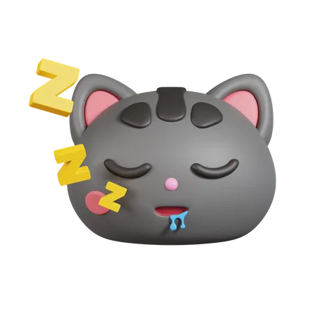 Emoji chat endormi  3D Emoji