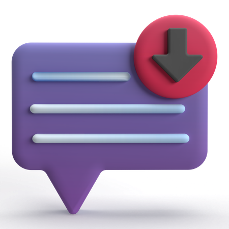 Chat Download  3D Icon