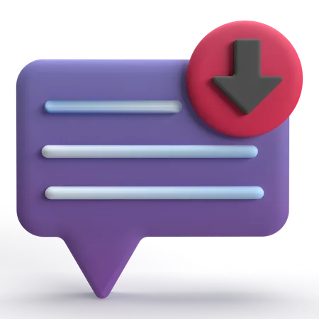 Chat Download  3D Icon