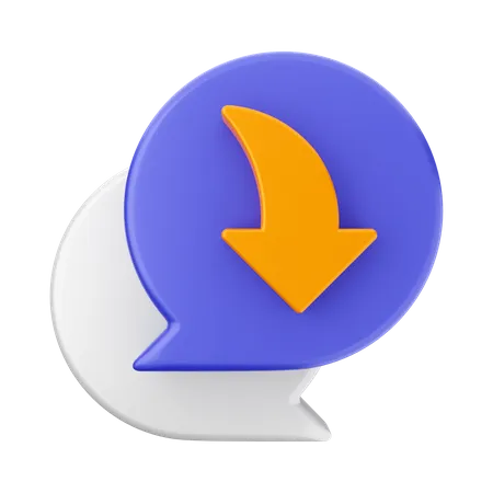 Chat Download  3D Icon