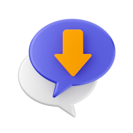 Chat download  3D Icon