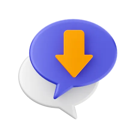 Chat download  3D Icon