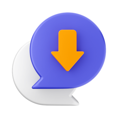 Chat download  3D Icon