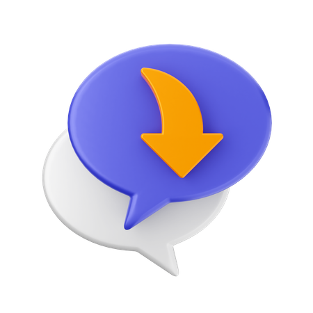 Chat Download  3D Icon