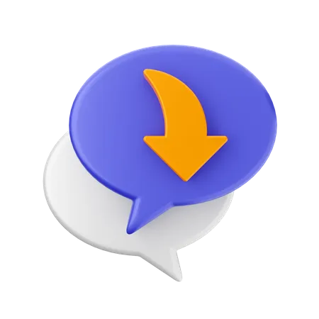 Chat Download  3D Icon