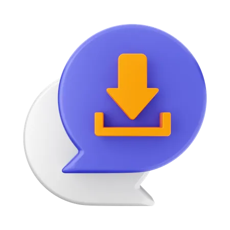 Chat Download  3D Icon