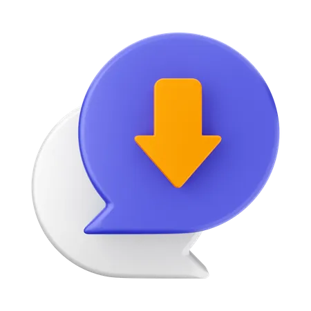 Chat download  3D Icon