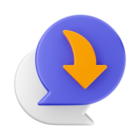 Chat Download  3D Icon