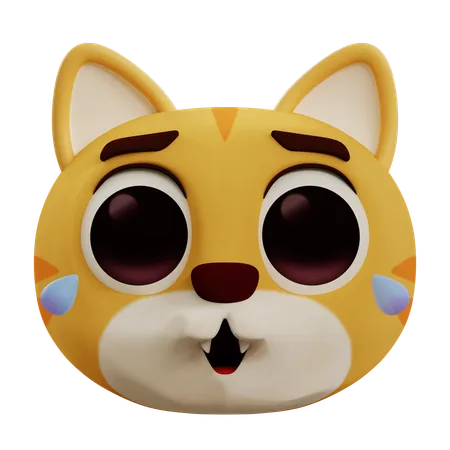 Chat drôle qui rit aux éclats  3D Icon