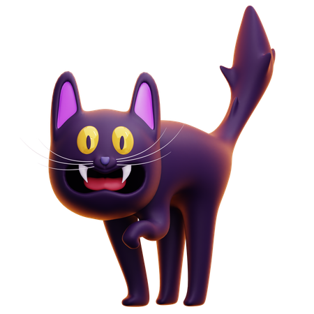 Chat effrayant  3D Icon