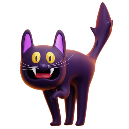 Chat effrayant  3D Icon