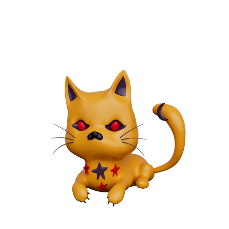 Chat effrayant  3D Icon