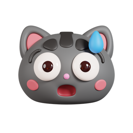 Emoji de chat effrayé  3D Emoji