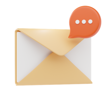 Chat Email  3D Icon