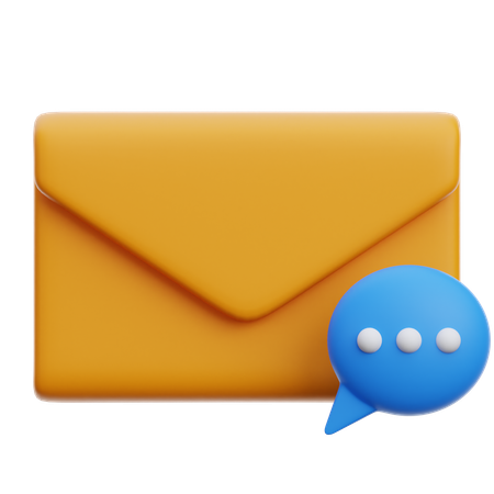 Chat Email  3D Icon