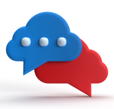 Chat en la nube  3D Icon