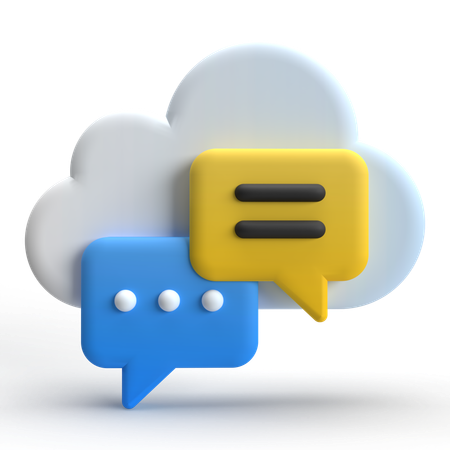 Chat en la nube  3D Icon