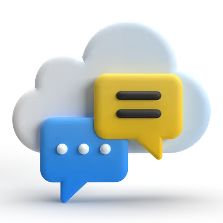 Chat en la nube  3D Icon