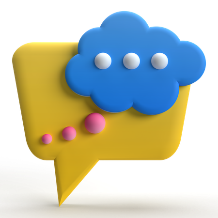 Chat en la nube  3D Icon