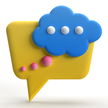 Chat en la nube  3D Icon