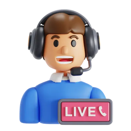 Servicio al cliente de chat en vivo  3D Icon