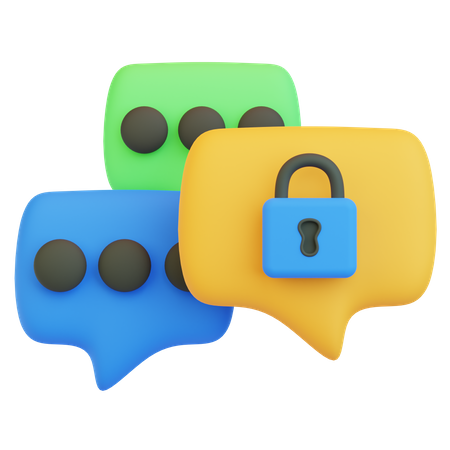 Chat Encryption  3D Icon