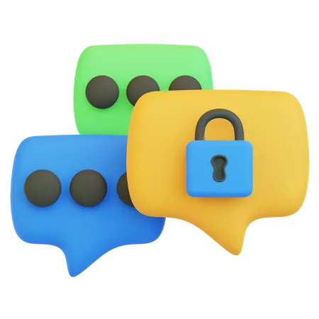 Chat Encryption  3D Icon