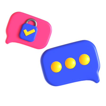 Chat Encryption  3D Icon