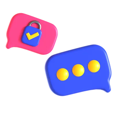 Chat Encryption  3D Icon