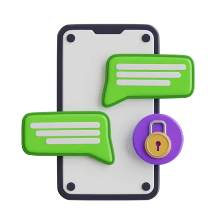 Chat Encryption  3D Icon