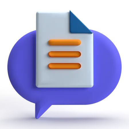 Chat File  3D Icon