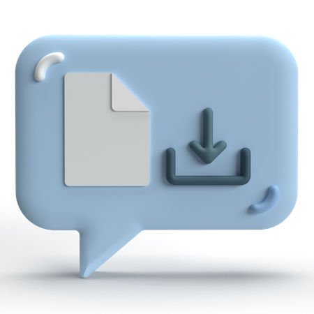 Chat File Download  3D Icon