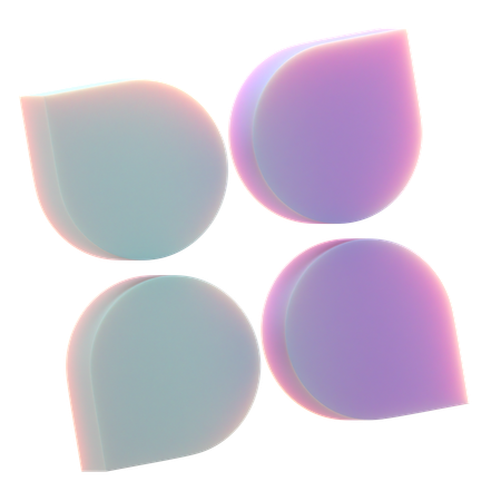 Chat Flower  3D Icon