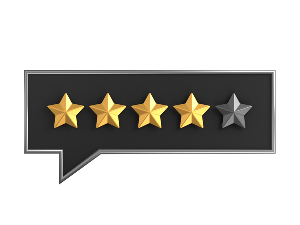 Chat Four Star Rating  3D Icon