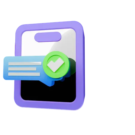 Chat genehmigen  3D Icon