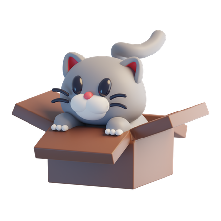 Chat gris  3D Icon