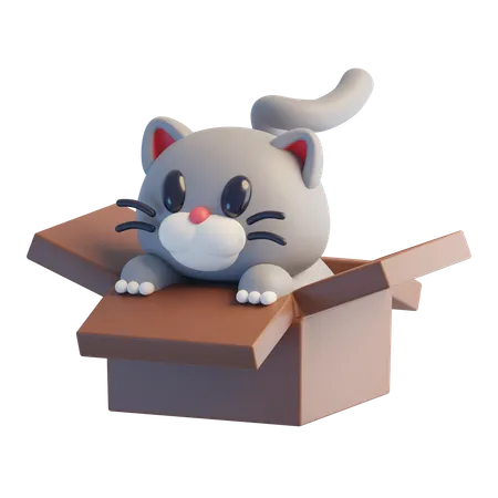 Chat gris  3D Icon