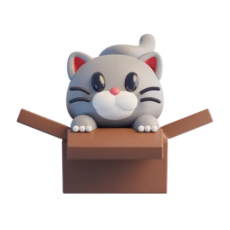 Chat gris  3D Icon