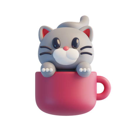 Chat gris  3D Icon